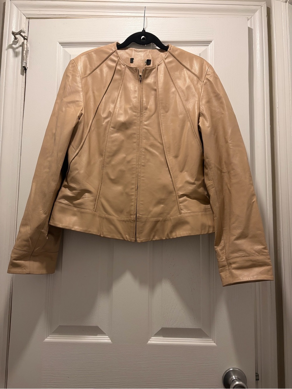Siena Studio Light Beige Leather Zip Jacket